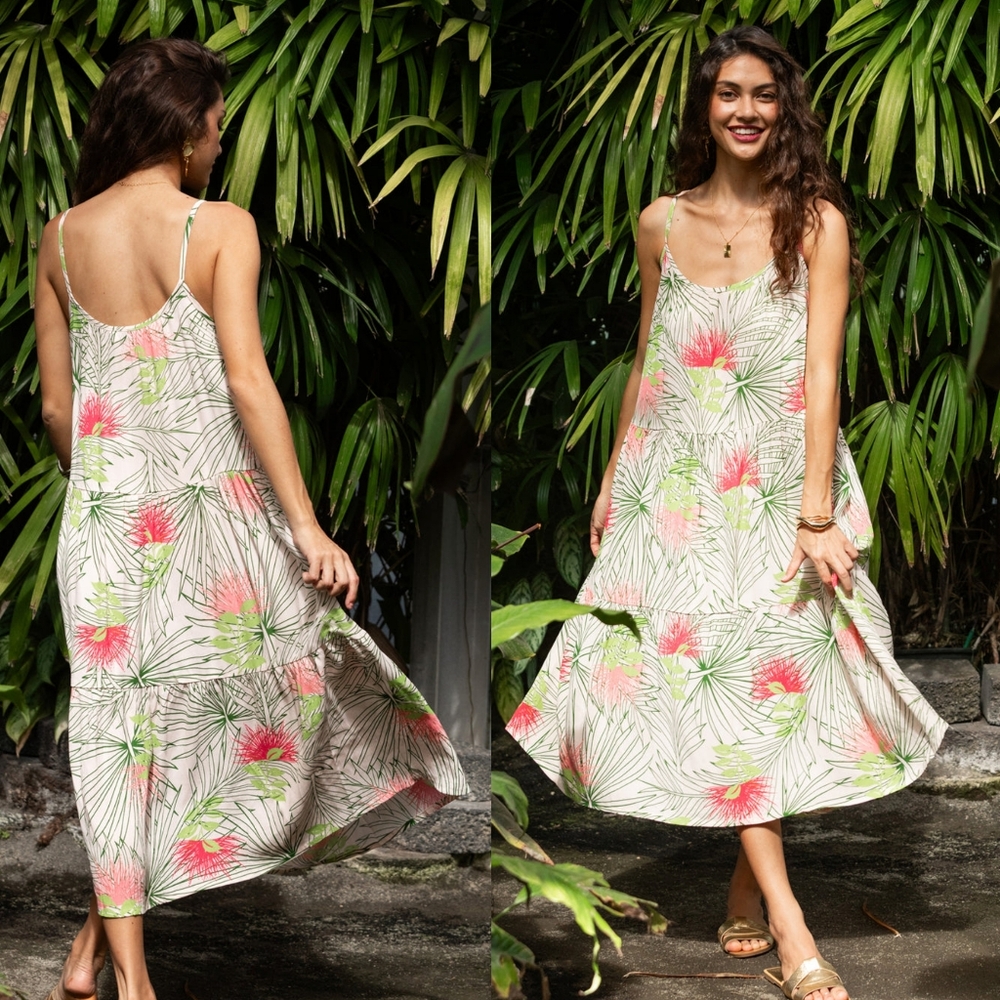 New Dress Ember Soft Pink Lehua Midi Gown Ava Sky Fighting Eel S Ohia Flower